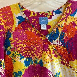 Yellow, Hot Pink, Blue, Orange and White Top